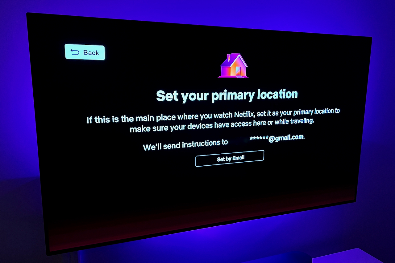 A A tela do Netflix para saber como definir o local principal.