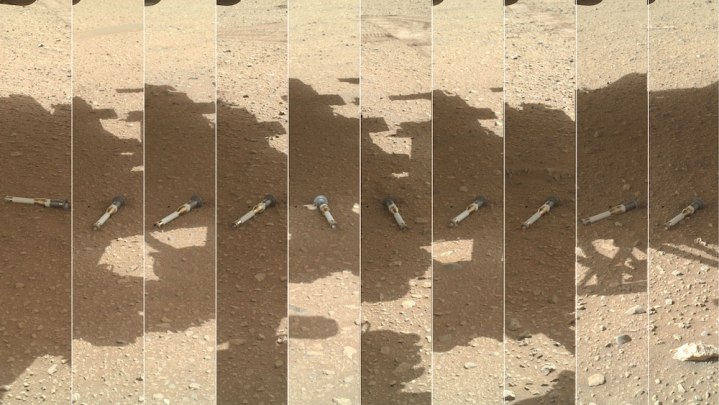 Tubes containing samples of martian rock and soil.