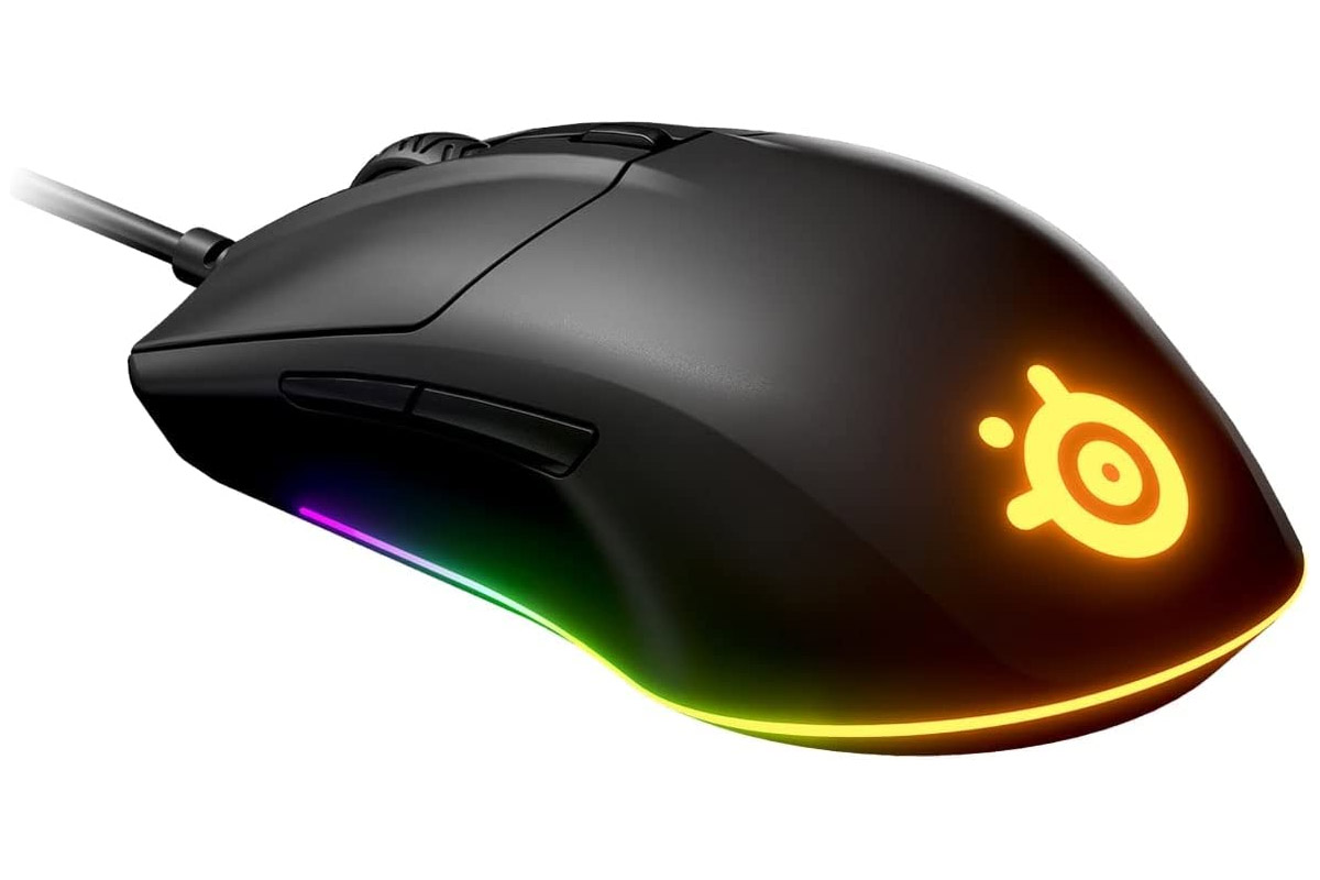 SteelSeries Rival 3 wired gaming mouse.