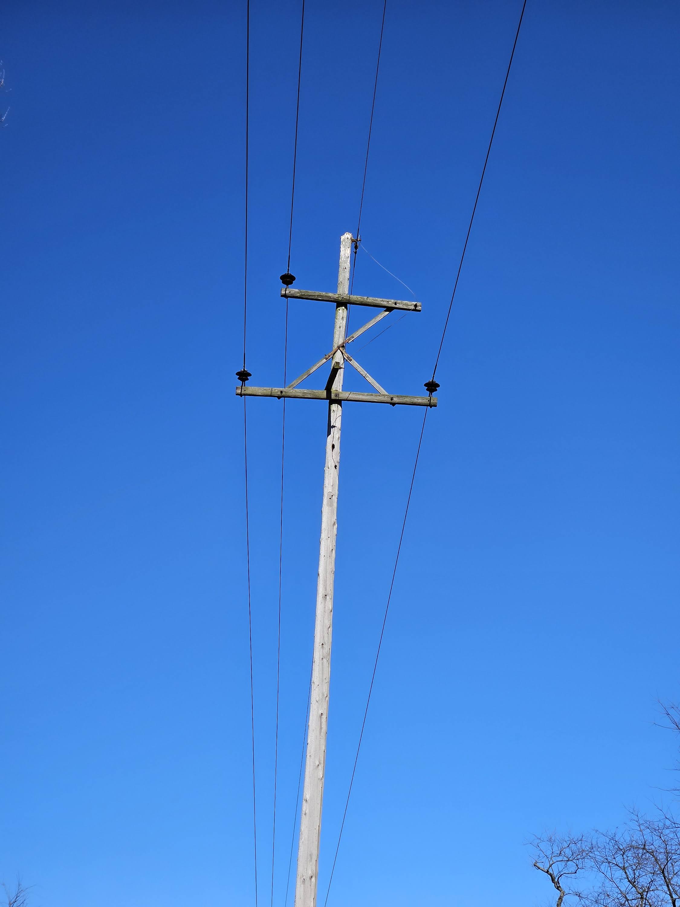 Samsung Galaxy S23 Plus photo of a power line.