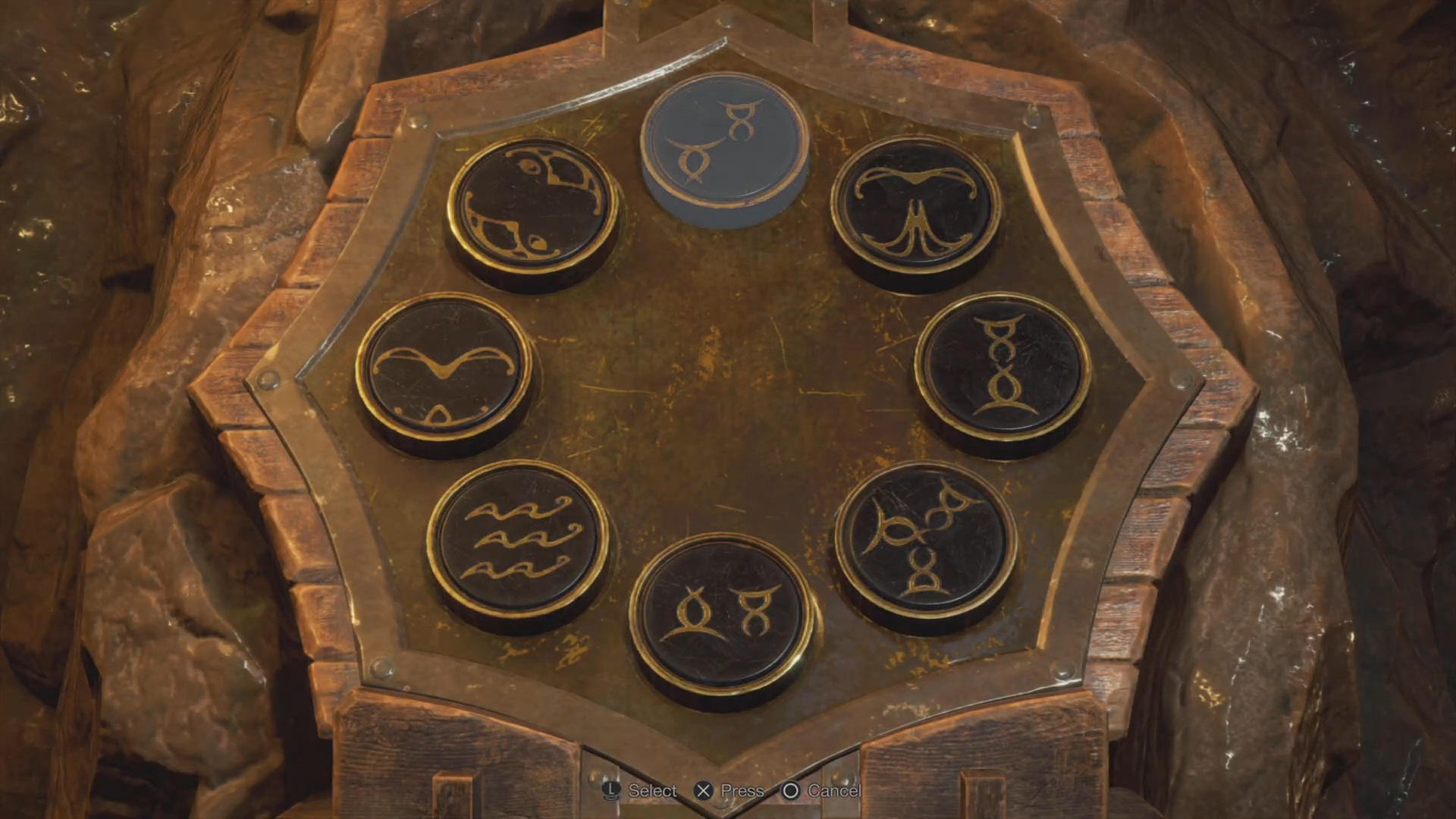 Uma série de símbolos em um círculo.