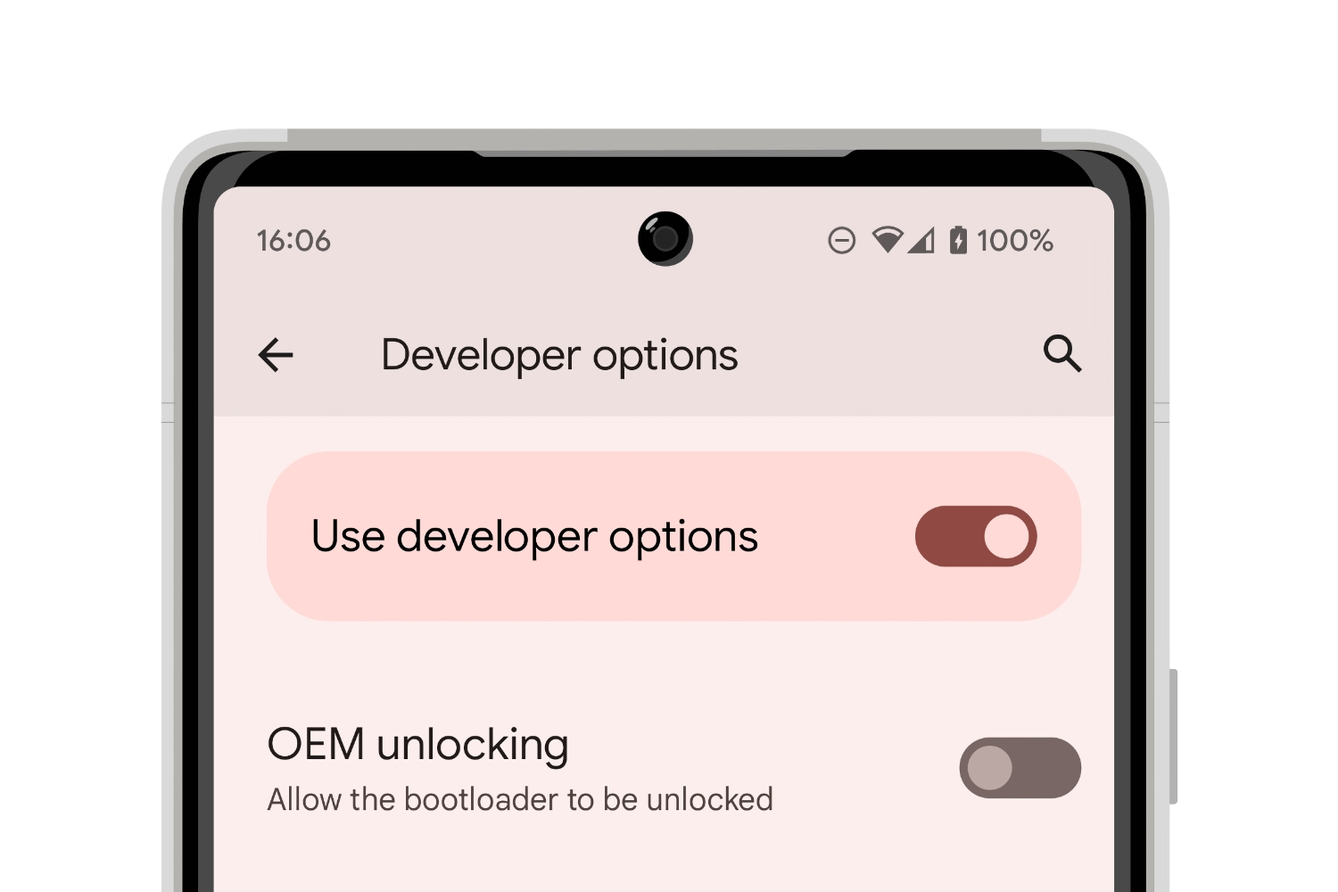 Opção de modo de desenvolvedor do Android 13 para desbloqueio OEM.