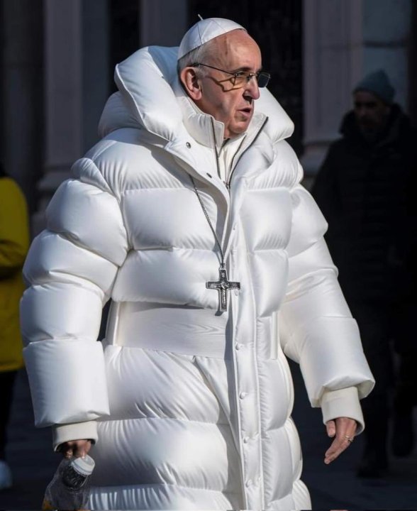 The AI-generated image of the Pope wearing a puffy coat.