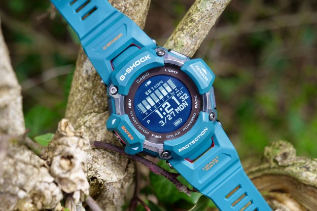 The G-Shock GBD-H2000 seen outside, showing the screen.