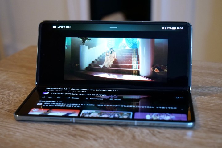 Video playing on the Honor Magic Vs's screen.