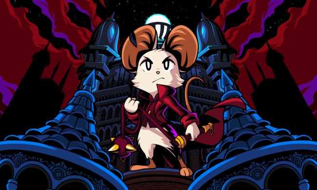 Mina the Hollower stands in front of a castle in key art.