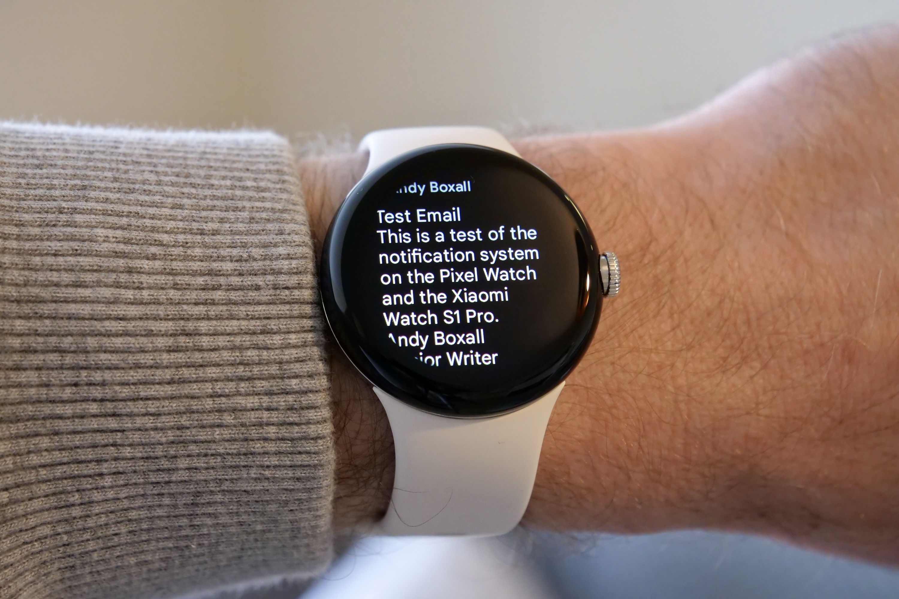 Notifications on the Google Pixel Watch.