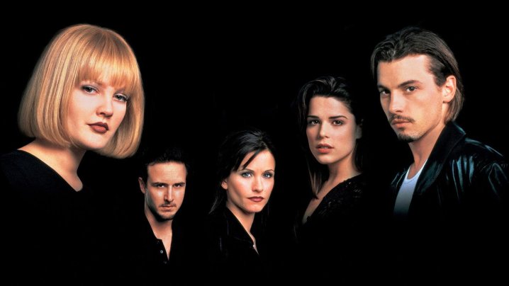 The cast of Scream in a poster for the movie.