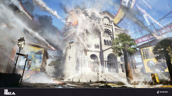 A building in Monaco is destroyed in The Finals art.