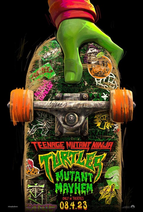 Póster y logotipo de Teenage Mutant Ninja Turtles: Mutant Mayhem.