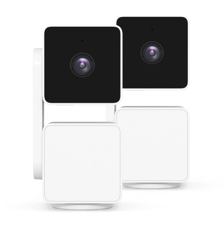 Two Wyze Cam Pan v3 units on a white background.