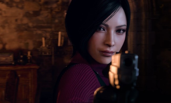 Ada Wong holds a gun in Resident Evil 4.