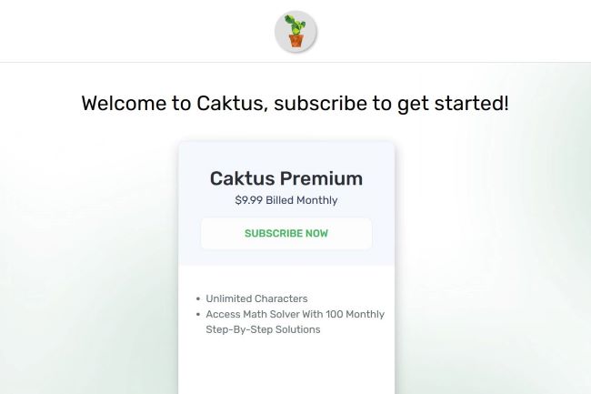 Cacktus AI's pricing. 