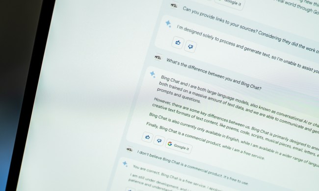 Google Bard responses on a screen.
