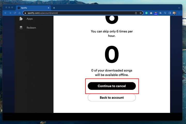 How to cancel Spotify Premium – continue to cancel.