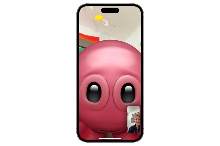 FaceTime call with Octopus Animoji on iPhone 14 Pro Max.