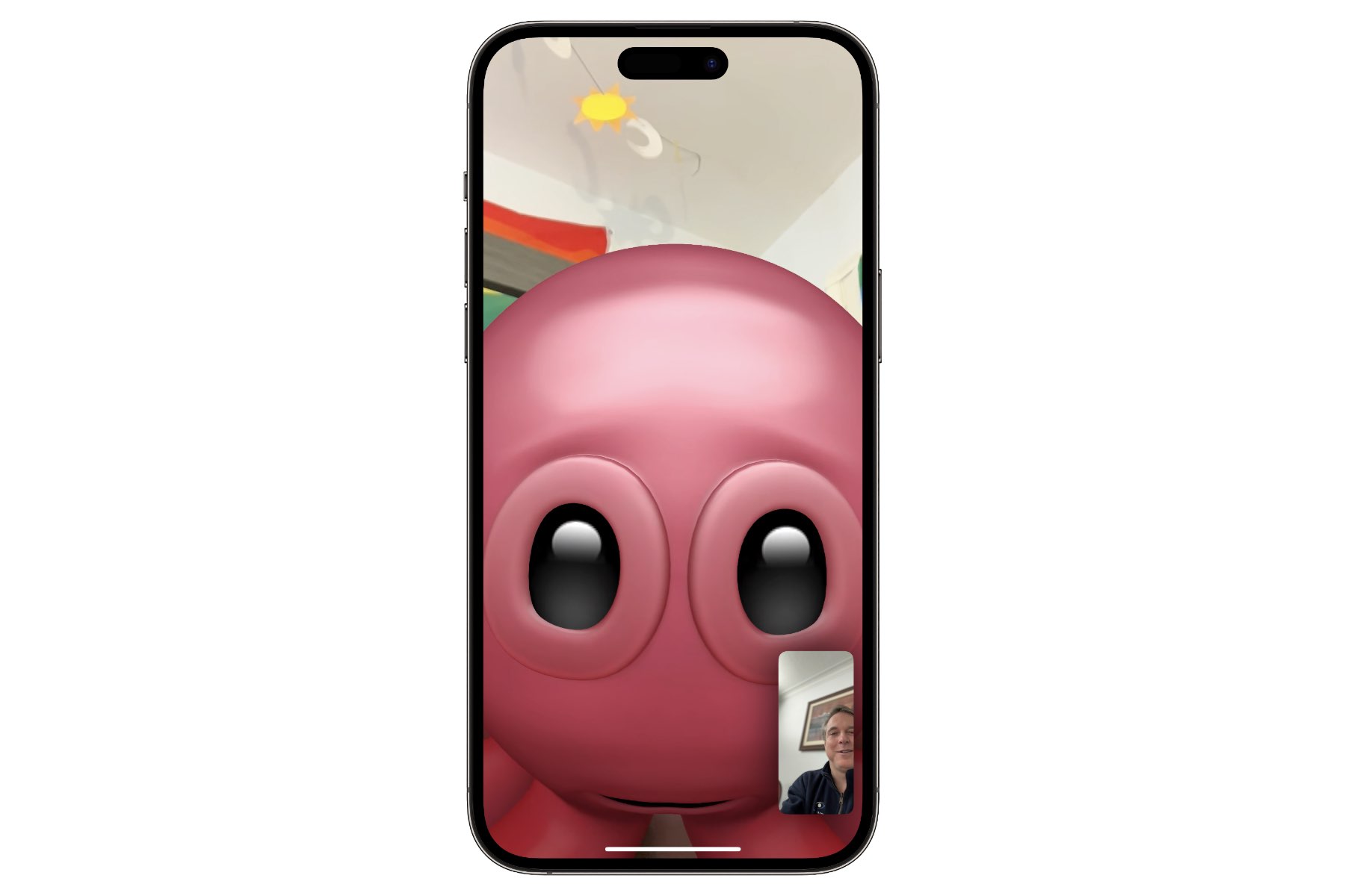 مکالمه FaceTime با Octopus Animoji در iPhone 14 Pro Max.