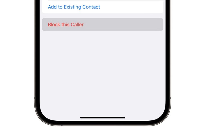 Option to block caller in iPhone Messages app.