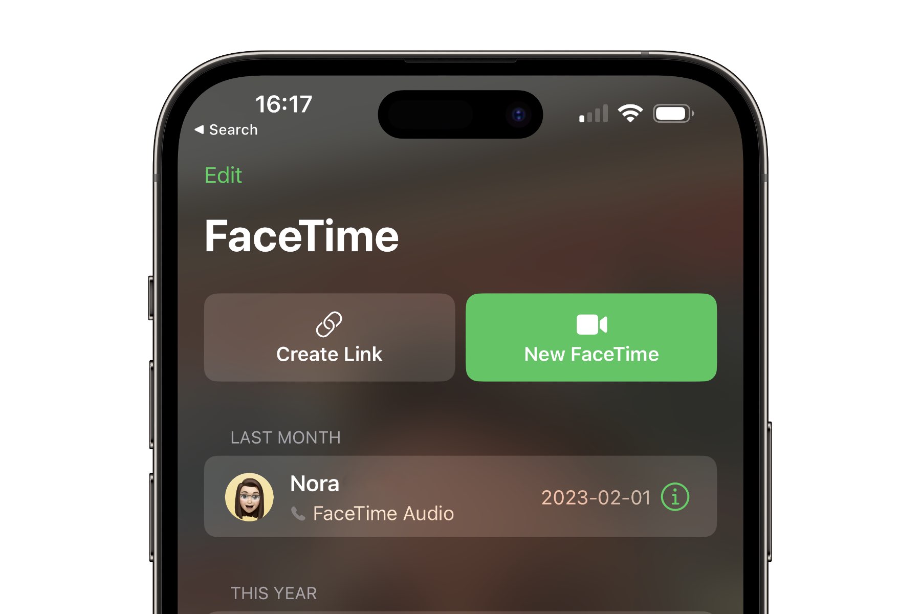 FaceTime را در iPhone 14 Pro Max باز کنید.