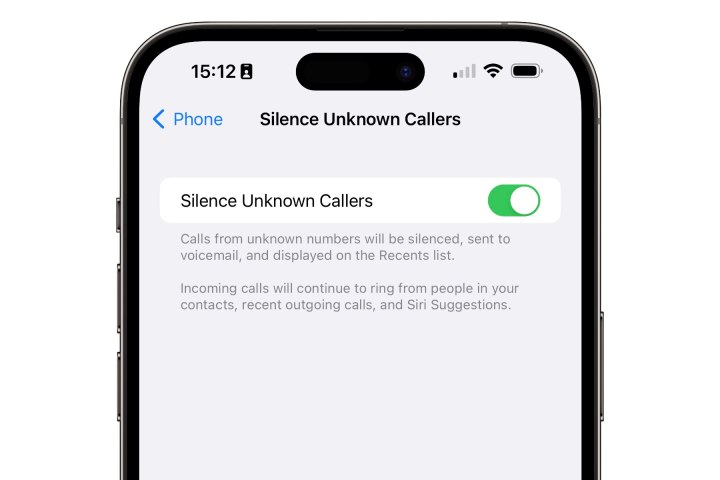 تماس گیرندگان ناشناس را در iPhone 14 Pro Max نادیده بگیرید.