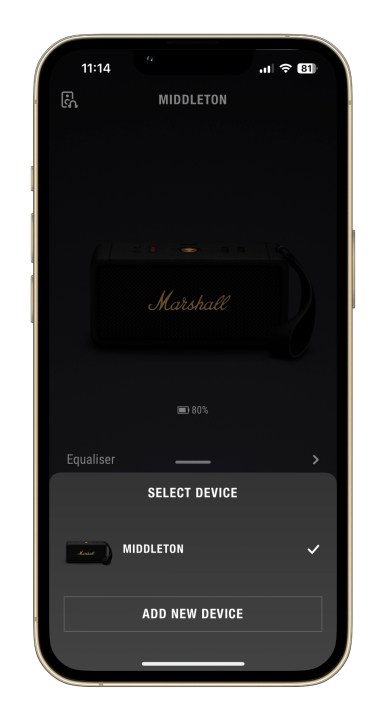 L'applicazione Marshall Bluetooth.