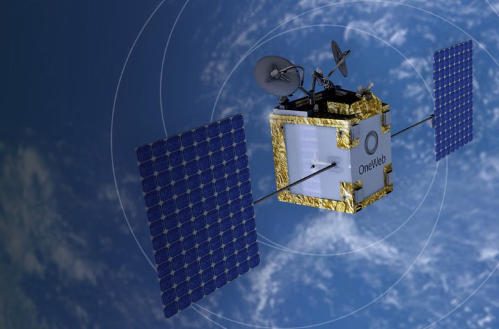 A OneWeb satellite in space.