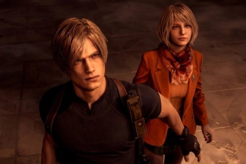 Leon and Ashley in the Resident Evil 4 remake.