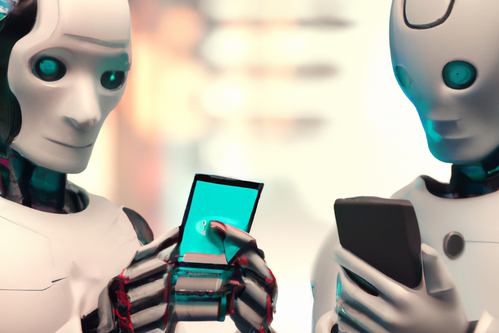Robôs usando smartphones