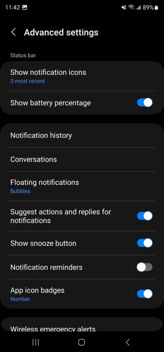 A screenshot of the "Snooze" toggle switched on.