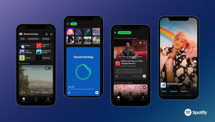 The new Spotify home screen. 