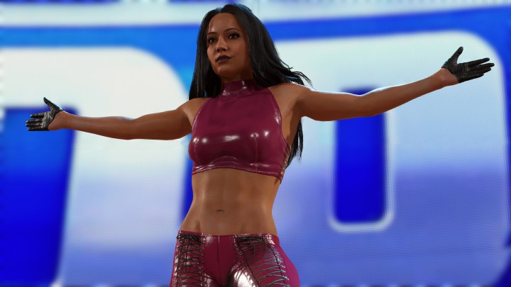 A WWE Superstar stands on the ramp in WWE 2K23.