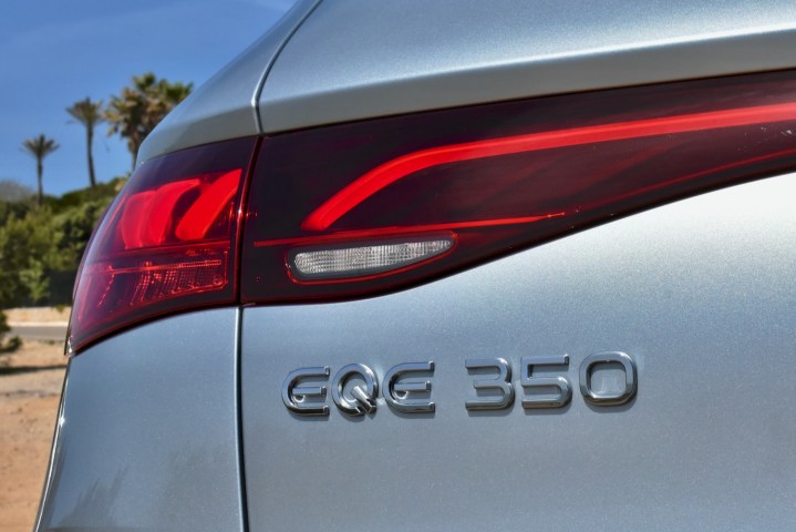 Rear badge on the 2023 Mercedes-Benz EQE SUV.