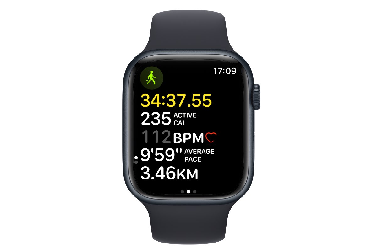 Apple Watch showing workout in progress when unable to read heart rate.