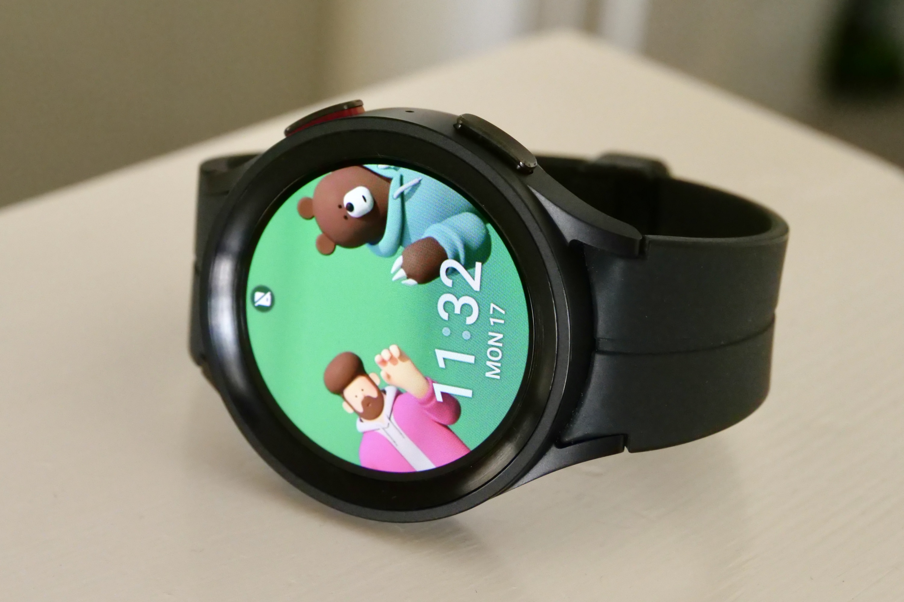 The Galaxy Watch 5 Pro with its cute "Bear" watch face.