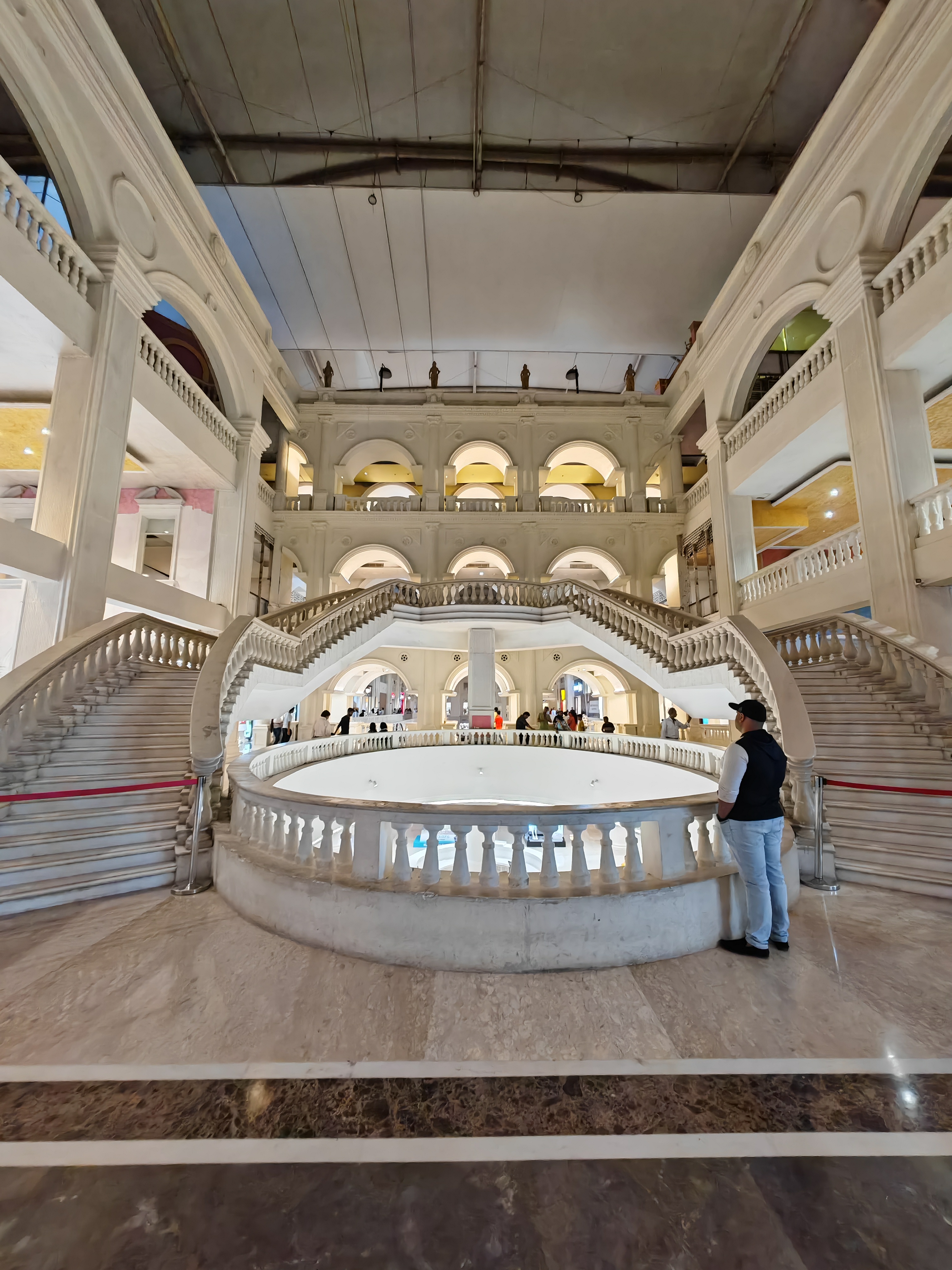 Inside a Venice-themed mall.