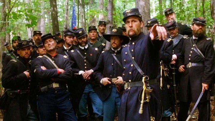 Colonel Joshua Chamberlain commanding the Union Army in Gettysburg.