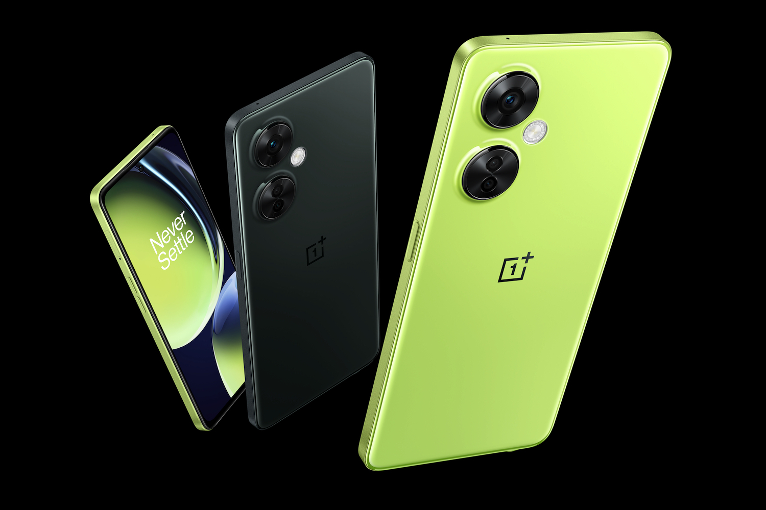 The OnePlus Nord CE 3 Lite in black and green.