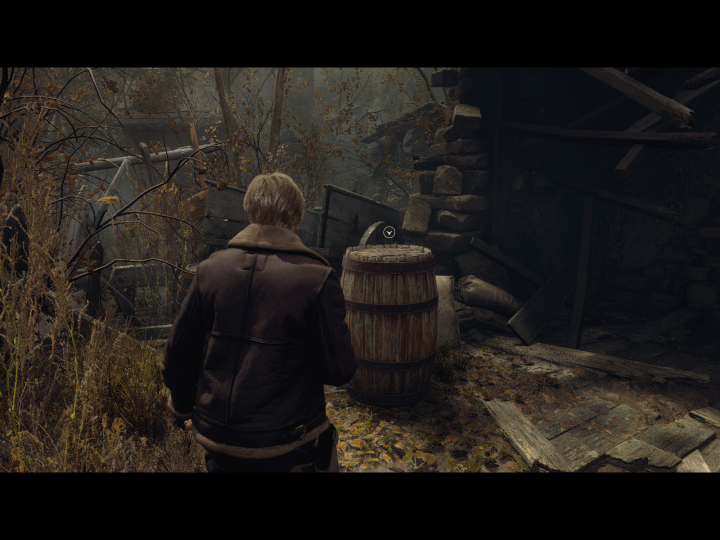 Leon olhando para um barril sem tinta.