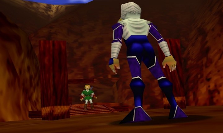 Sheik and Link standing in death mountain.