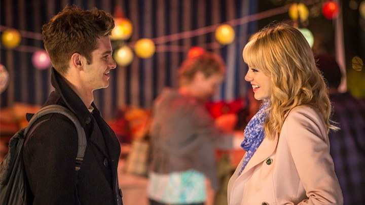 Andrew Garfield and Emma Stone in The Amazing Spider-Man 2.
