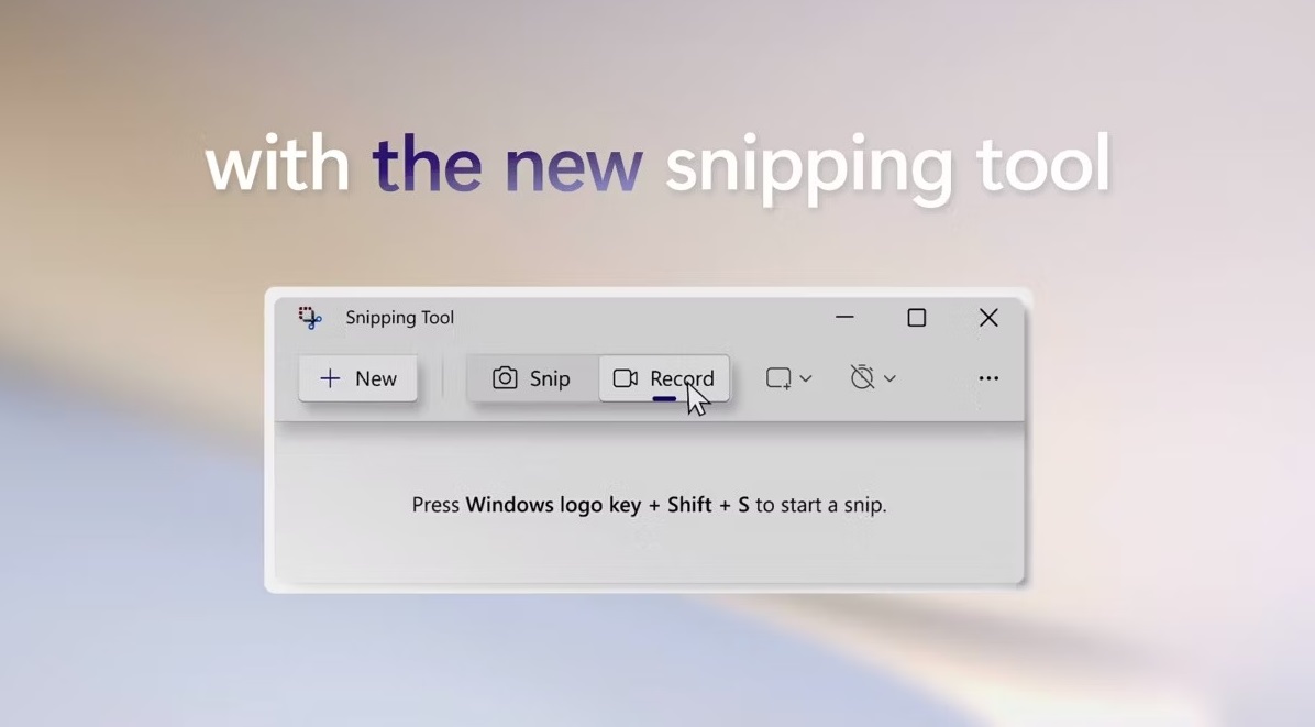 The new snipping tool in Windows 11.