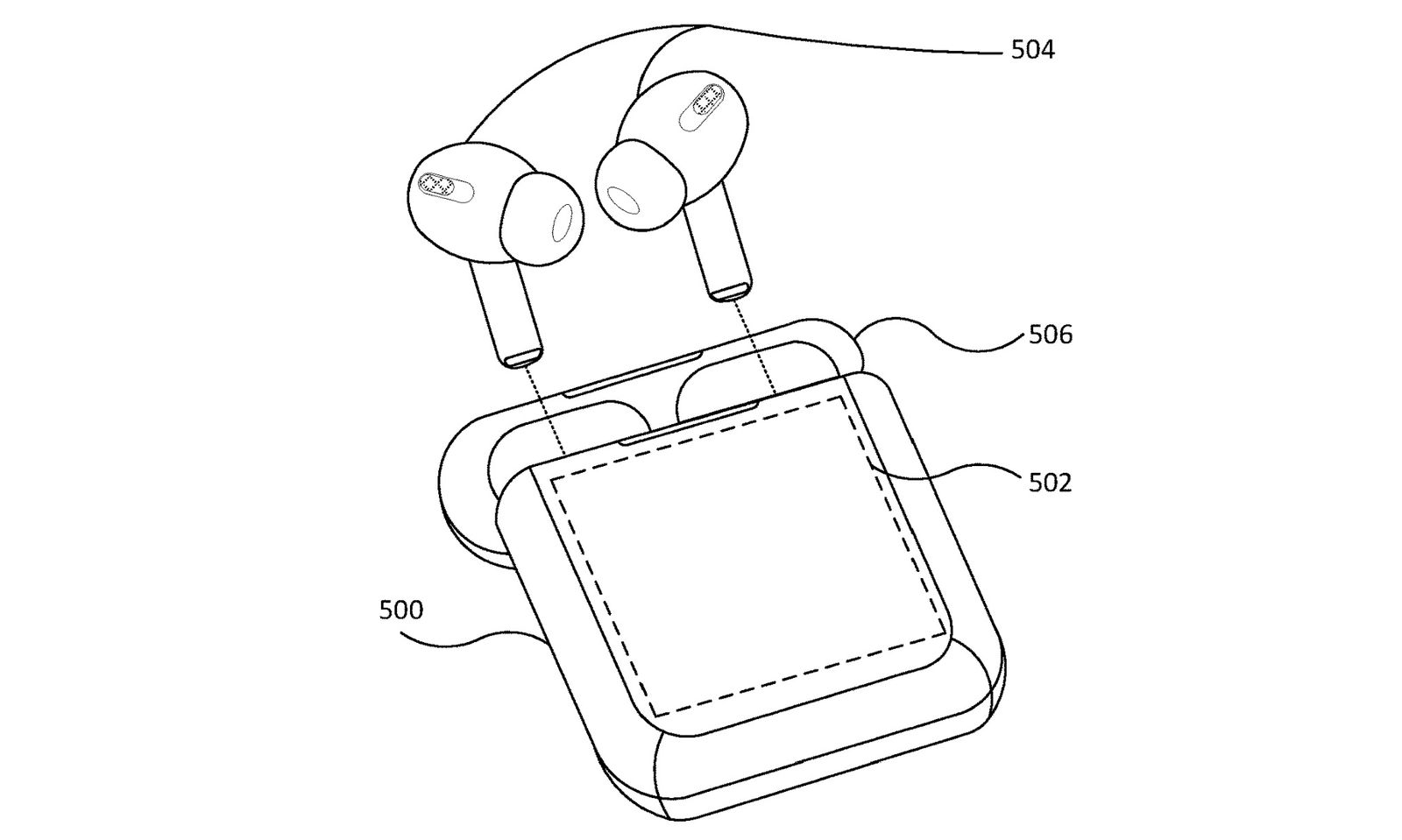 AirPods case with display patent design.
