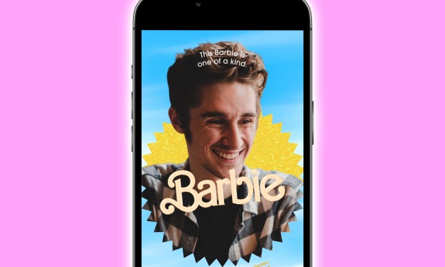 A selfie created with the Barbie Selfie Generator website.