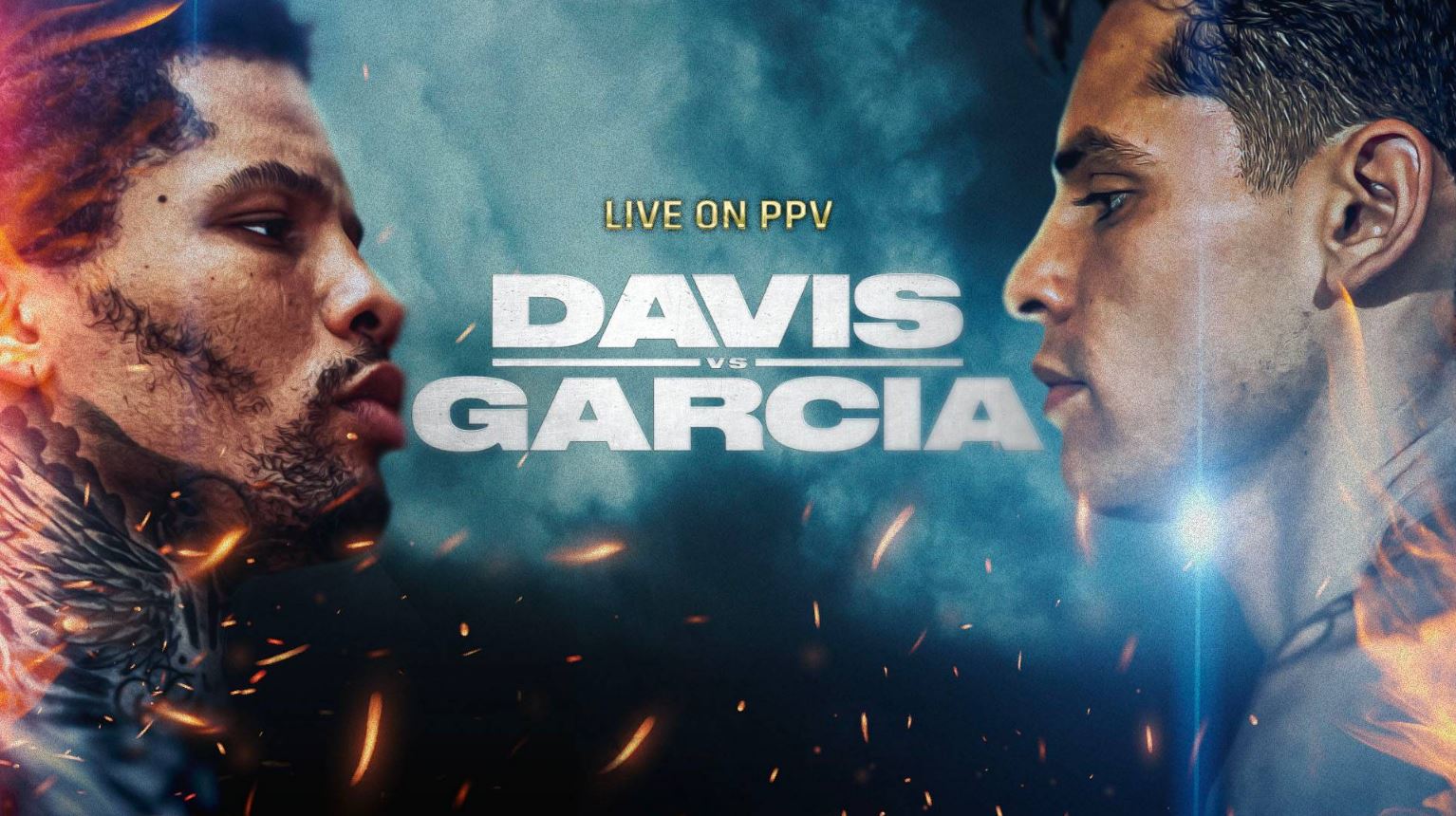 Davis and Garcia stare down in a PPV promo poster.