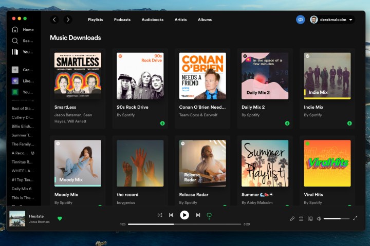 How to download music and podcasts from Spotify: The downloads folder.