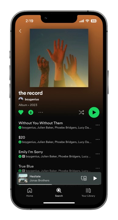 How to download music and podcasts from Spotify: Download complete.