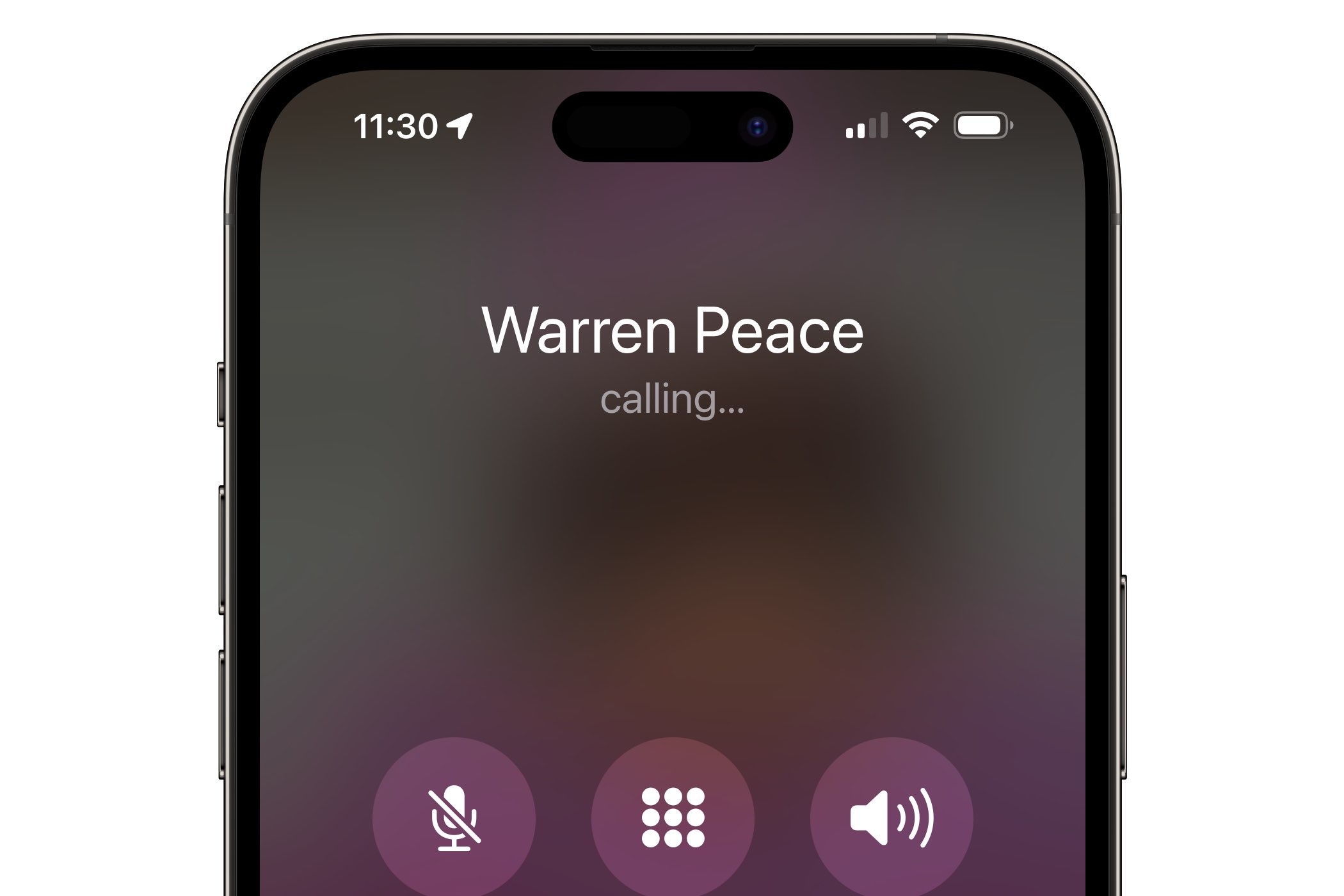 Outbound call screen on iPhone.