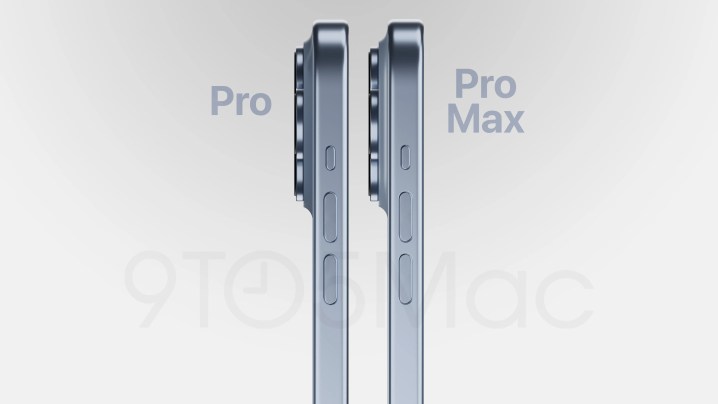 Comparaison des bosses de l'appareil photo de l'iPhone 15 Pro et de l'iPhone 15 Pro Max