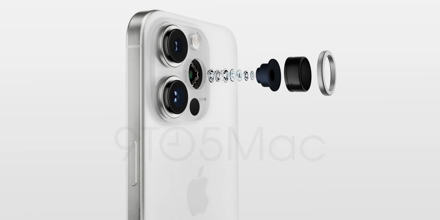 A câmera de renderização do iPhone 15 Pro explode.