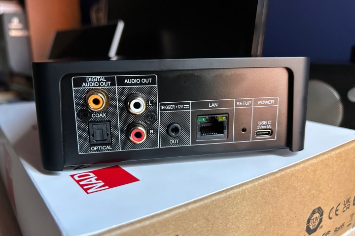 NAD CS1 Endpoint Network Streamer rear panel with ports.